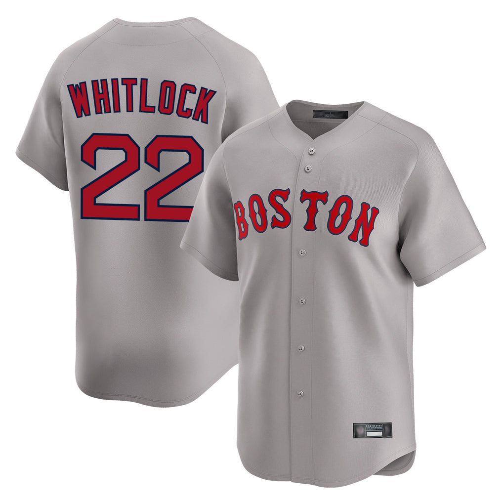 Trusc B.Red Sox #22 Garrett Whitlock Player Gray Road Limited Home Game Stitched Jerseys