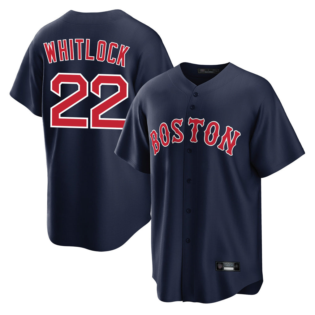 Trusc B.Red Sox #22 Garrett Whitlock Player Navy Home Game Stitched Jerseys