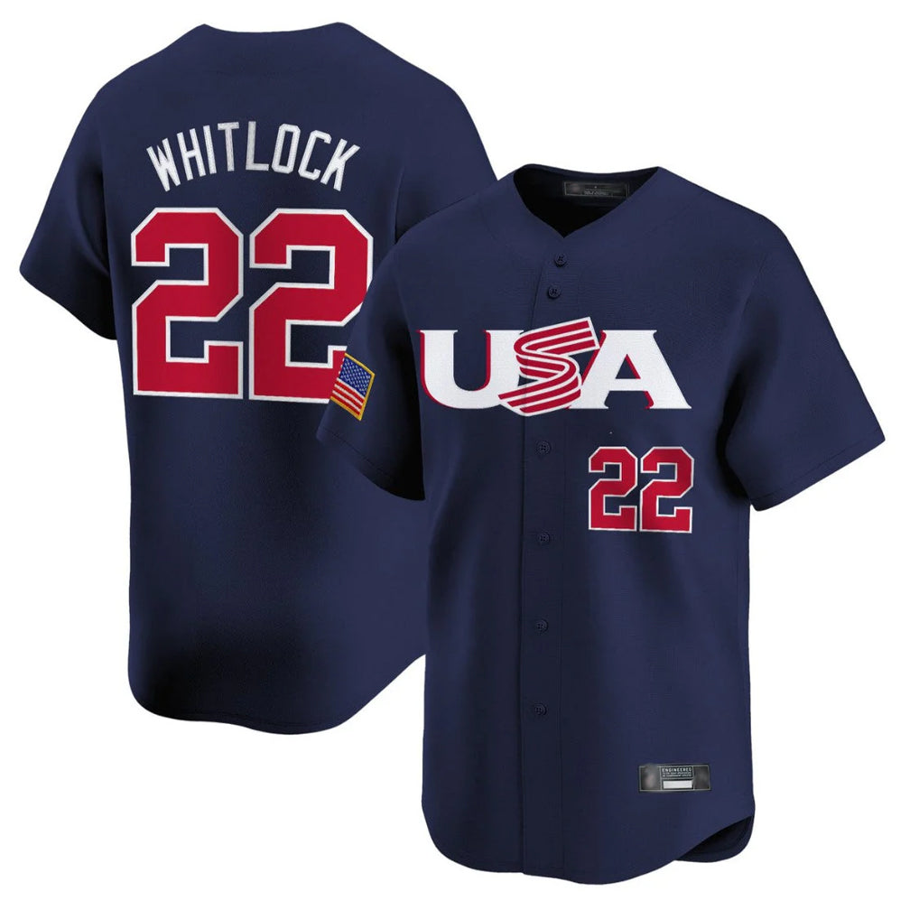 Trusc B.Red Sox #22 Garrett Whitlock Player Navy USA World Classic Home Game Stitched Jerseys