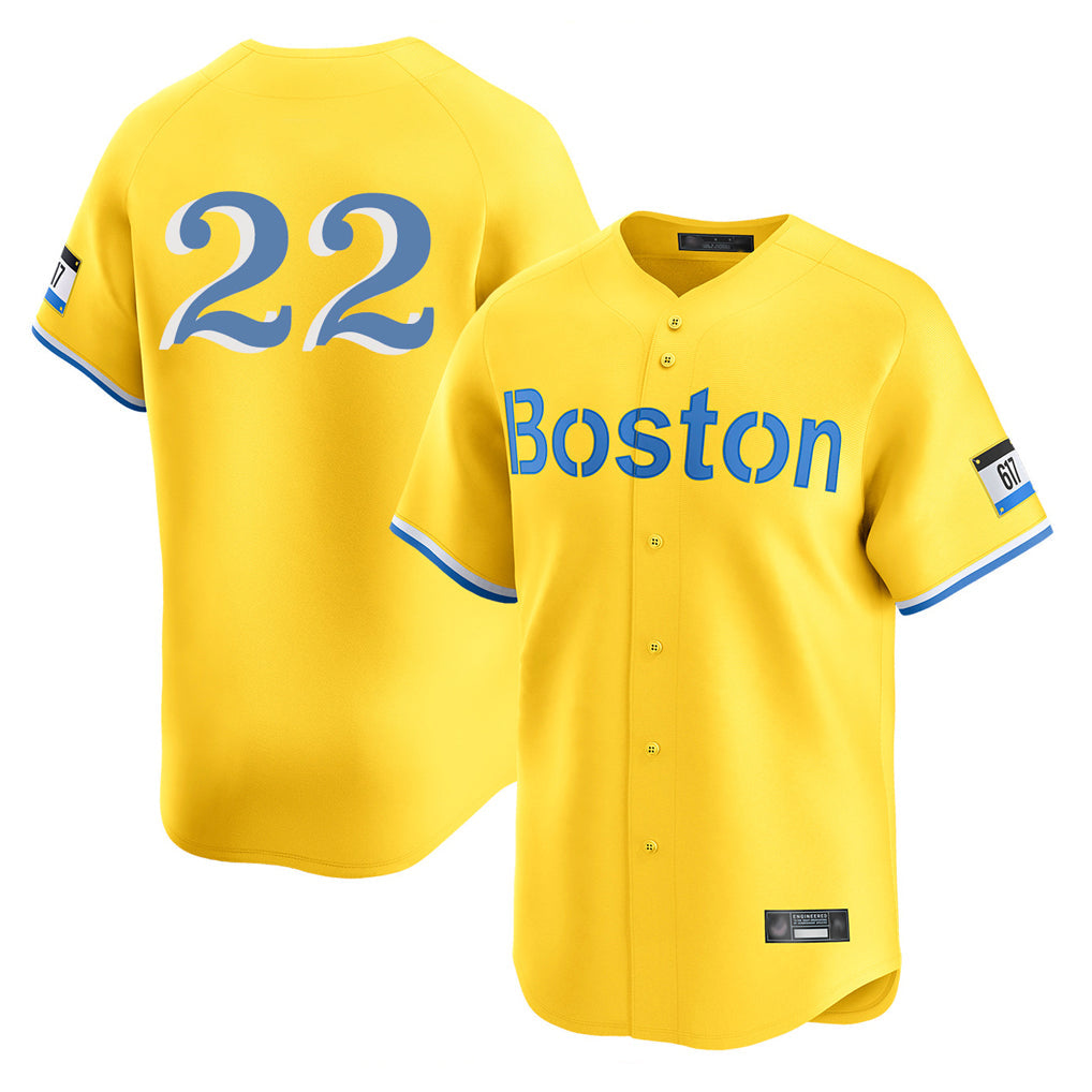 Trusc B.Red Sox #22 Garrett Whitlock Player Yellow Limited Home Game Stitched Jerseys