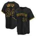 Trusc B.Red Sox #34 David Ortiz Player Black Snake Skin City Home Game Stitched Jerseys