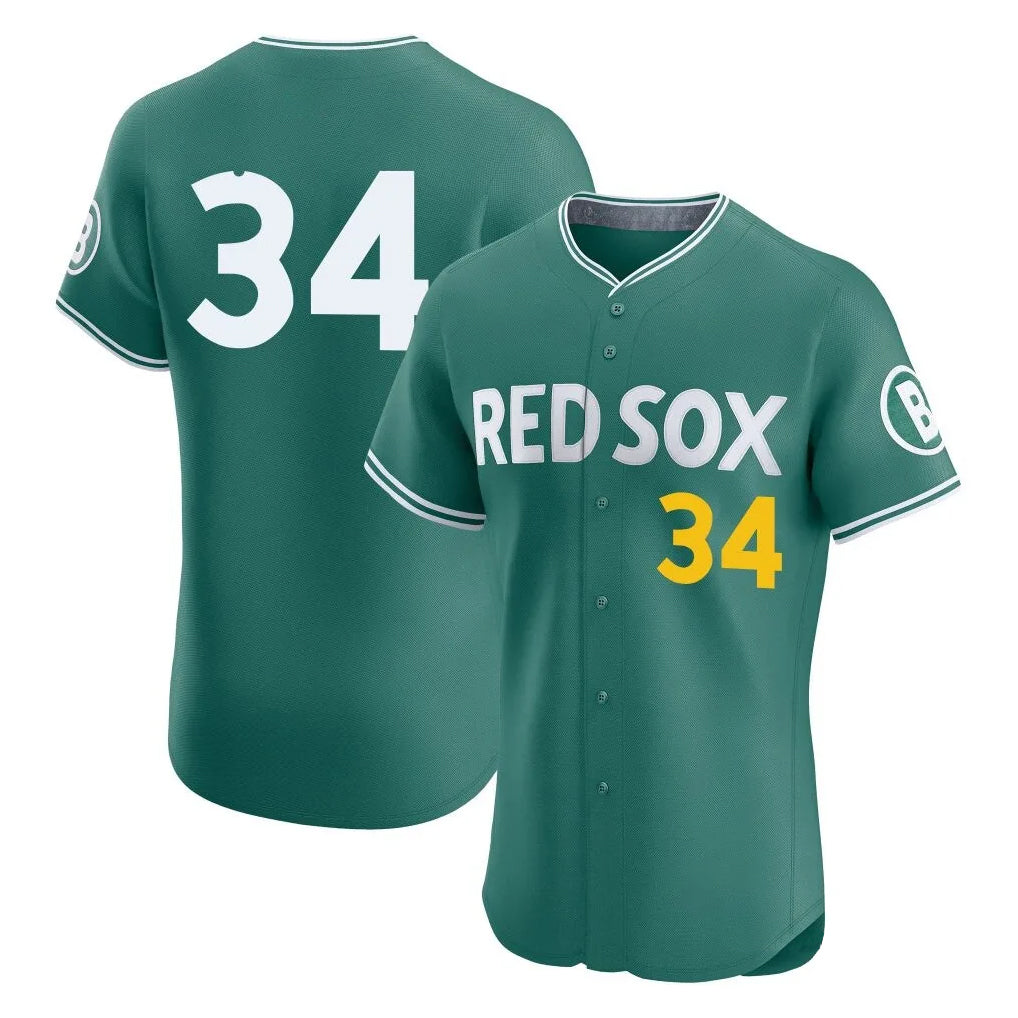 Trusc B.Red Sox #34 David Ortiz Player Green City Connect Limited Elite Home Game Stitched Jerseys