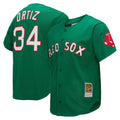 Trusc B.Red Sox #34 David Ortiz Player Green Mitchell & Ness Cooperstown Collection Mesh Home Stitched Jerseys