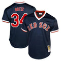 Trusc B.Red Sox #34 David Ortiz Player Navy Cooperstown Collection Mesh T-shirt Home Stitched Jerseys