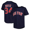 Trusc B.Red Sox #34 David Ortiz Player Navy Mitchell & Ness Cooperstown Collection Mesh Home Stitched Jerseys