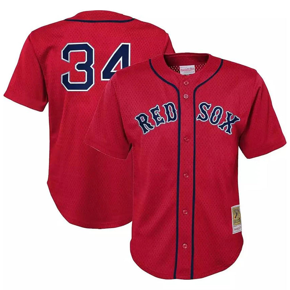 Trusc B.Red Sox #34 David Ortiz Player Red Mitchell & Ness Cooperstown Collection Mesh Home Stitched Jerseys