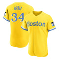 Trusc B.Red Sox #34 David Ortiz Player Yellow Limited Elite Home Game Stitched Jerseys