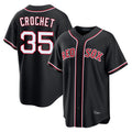 Trusc B.Red Sox #35 Garrett Crochet Player Black Out Home Game Stitched Jerseys