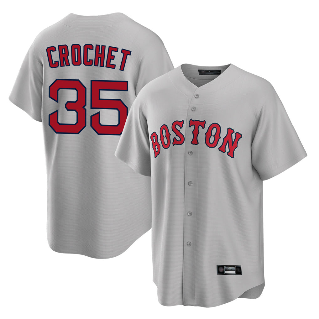 Trusc B.Red Sox #35 Garrett Crochet Player Gray Road Home Game Stitched Jerseys