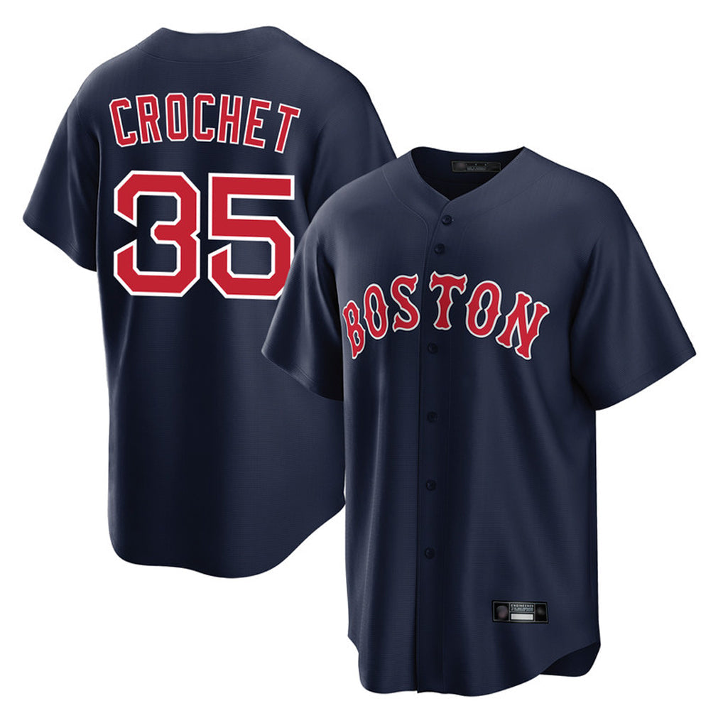 Trusc B.Red Sox #35 Garrett Crochet Player Navy Home Game Stitched Jerseys