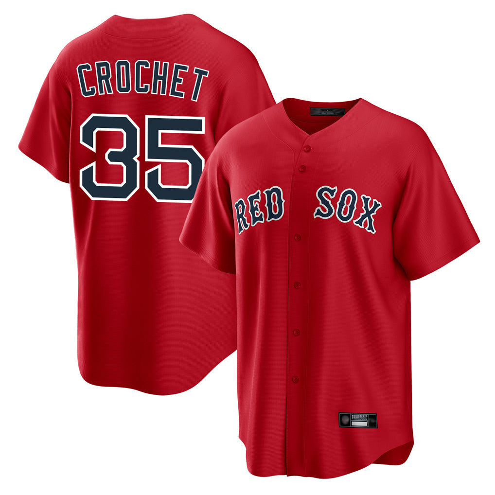 Trusc B.Red Sox #35 Garrett Crochet Player Red Home Game Stitched Jerseys