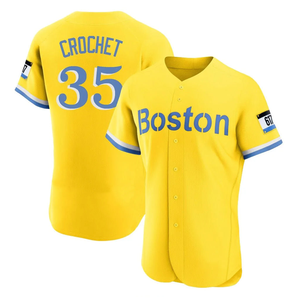 Trusc B.Red Sox #35 Garrett Crochet Player Yellow Limited Elite Home Game Stitched Jerseys