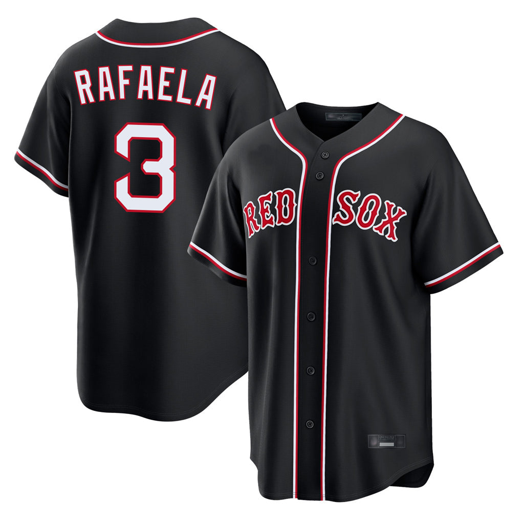 Trusc B.Red Sox #3 Ceddanne Rafaela Player Black Out Home Game Stitched Jerseys