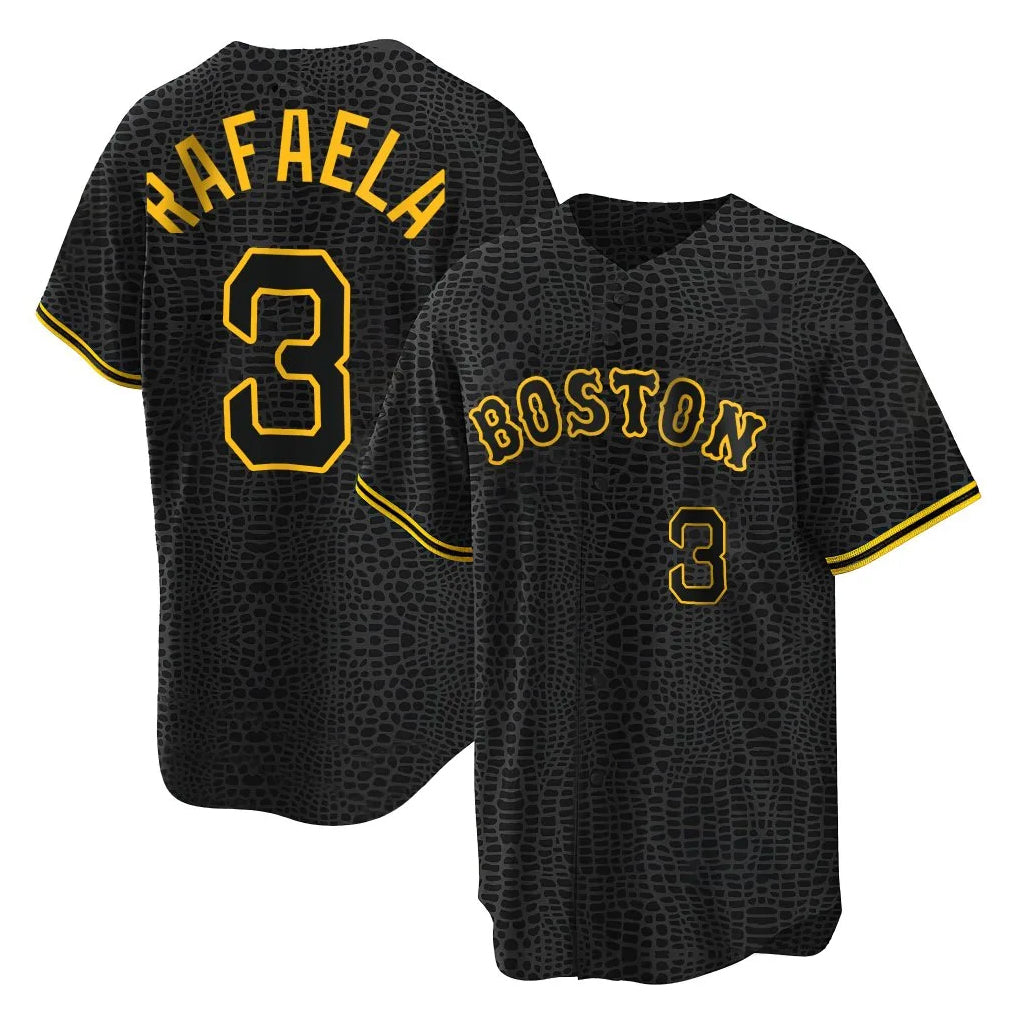 Trusc B.Red Sox #3 Ceddanne Rafaela Player Black Snake Skin City Home Game Stitched Jerseys