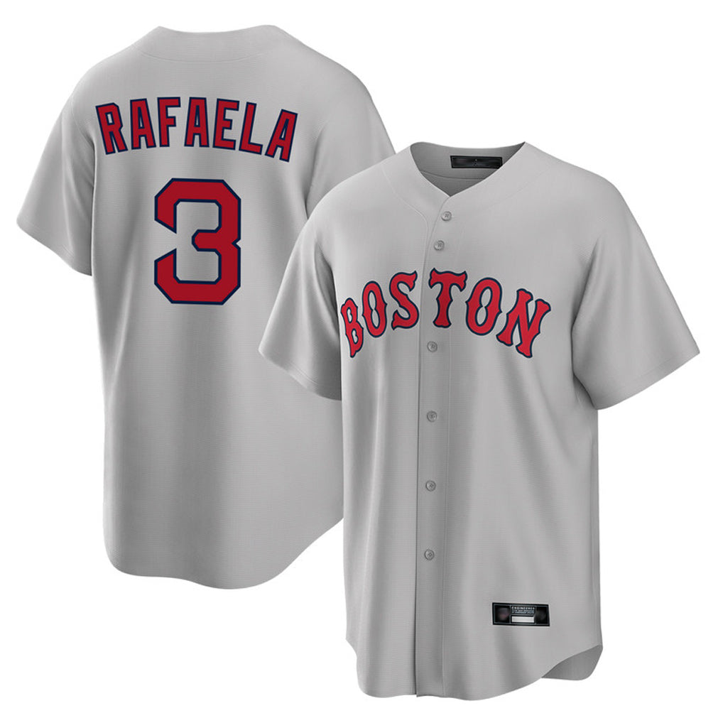 Trusc B.Red Sox #3 Ceddanne Rafaela Player Gray Road Home Game Stitched Jersey