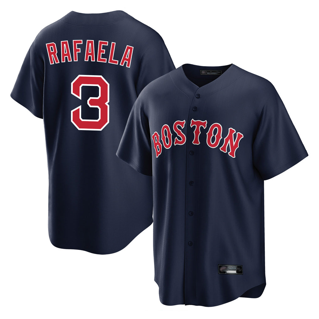 Trusc B.Red Sox #3 Ceddanne Rafaela Player Navy Home Game Stitched Jersey
