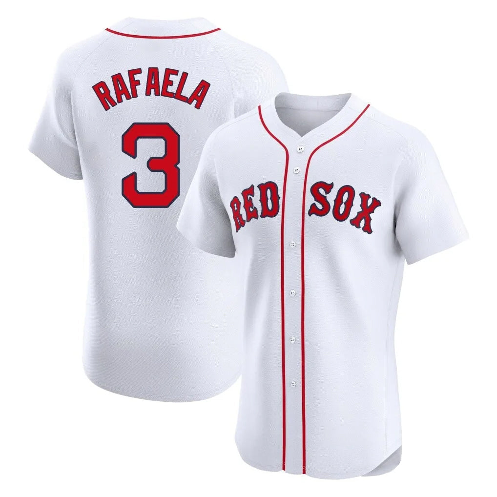 Trusc B.Red Sox #3 Ceddanne Rafaela Player White Limited Elite Home Game Stitched Jersey