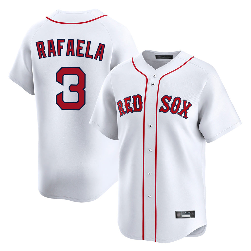 Trusc B.Red Sox #3 Ceddanne Rafaela Player White Limited Home Game Stitched Jersey