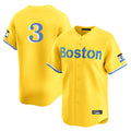 Trusc B.Red Sox #3 Ceddanne Rafaela Player Yellow Limited Home Game Stitched Jersey