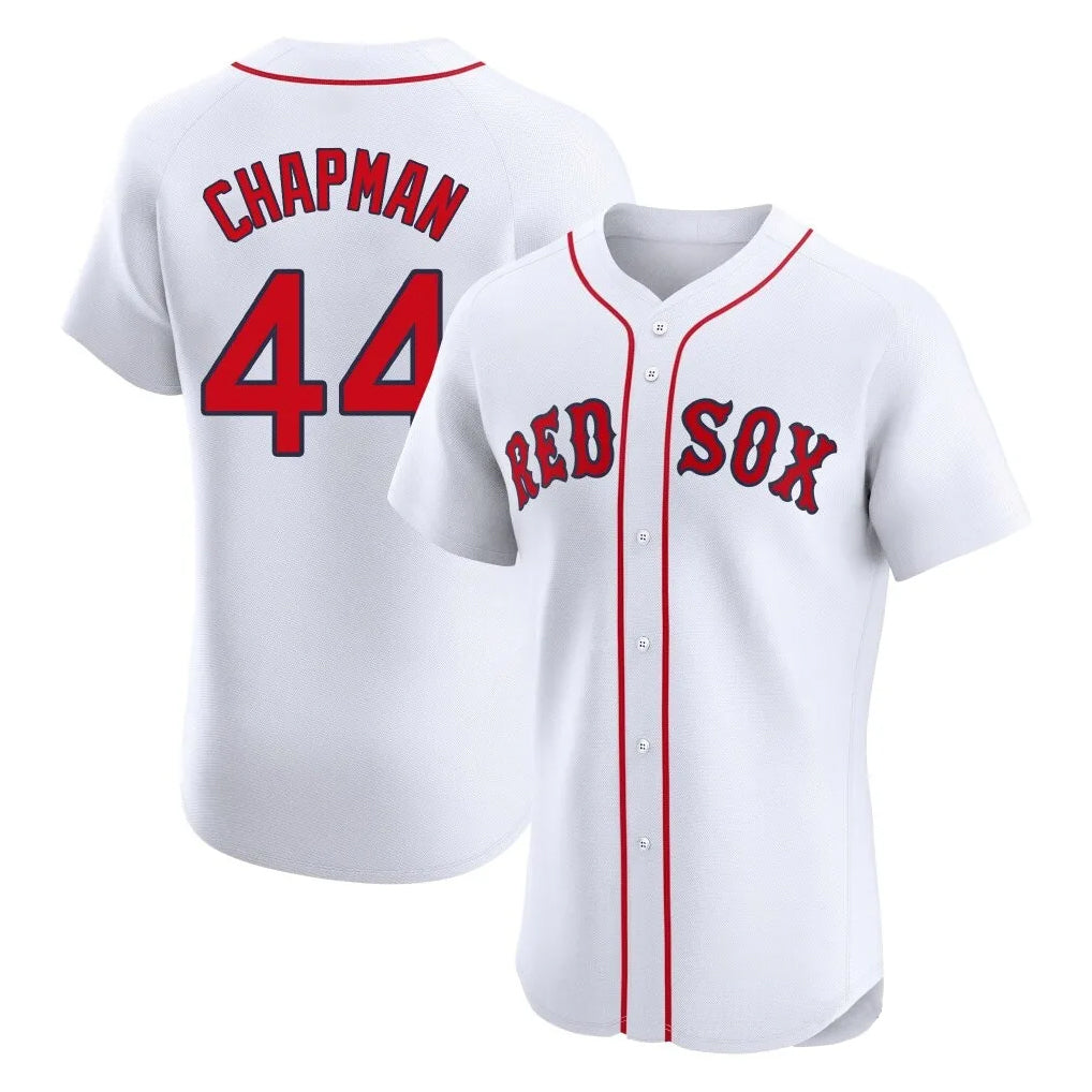 Trusc B.Red Sox #44 Aroldis Chapman Player White Limited Elite Home Game Stitched Jerseys