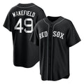 Trusc B.Red Sox #49 Tim Wakefield Player Black Home Game Stitched Jerseys