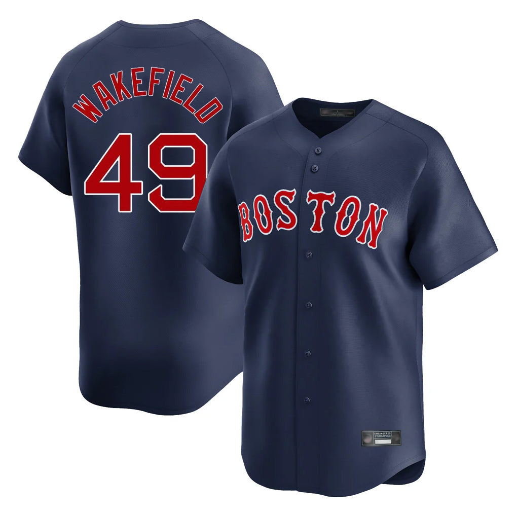Trusc B.Red Sox #49 Tim Wakefield Player Navy Limited Home Game Stitched Jerseys