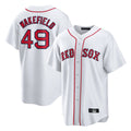 Trusc B.Red Sox #49 Tim Wakefield Player White Home Game Stitched Jerseys