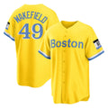 Trusc B.Red Sox #49 Tim Wakefield Player Yellow Home Game Stitched Jerseys