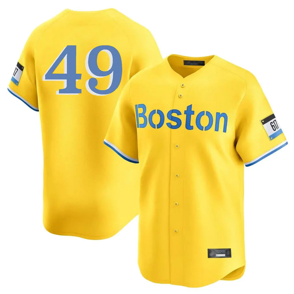 Trusc B.Red Sox #49 Tim Wakefield Player Yellow Limited Home Game Stitched Jerseys