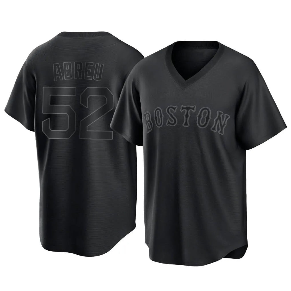 Trusc B.Red Sox #52 Wilyer Abreu Player Black T-shirt Home Game Stitched Jerseys