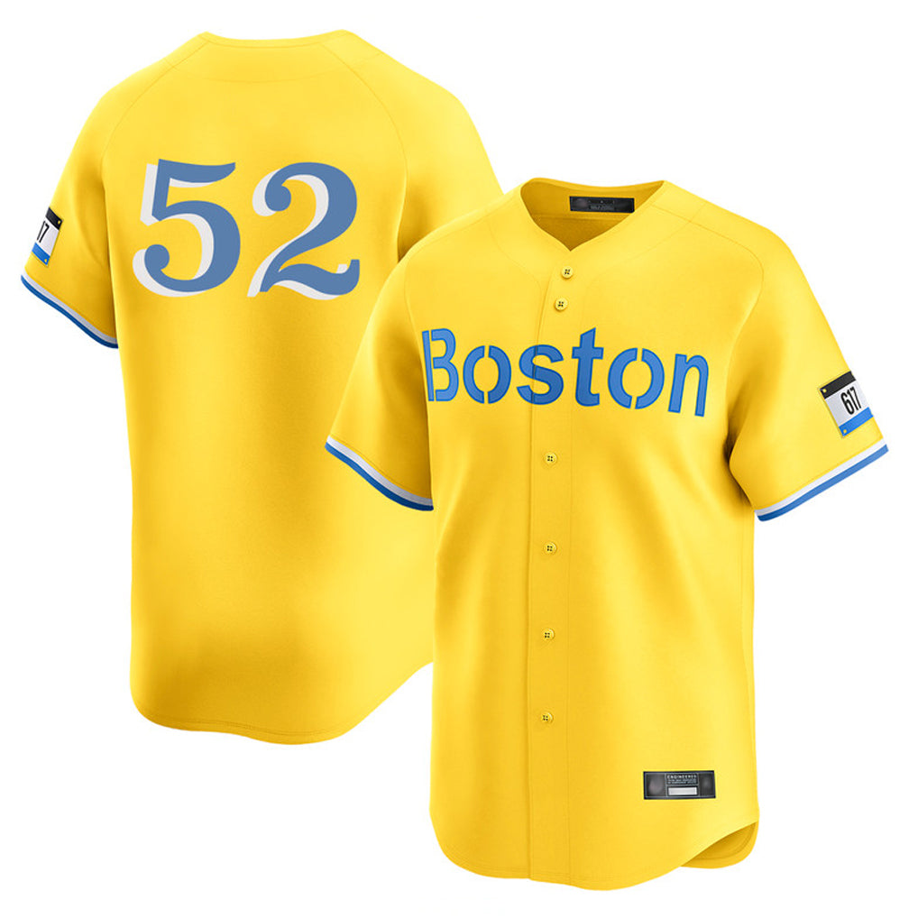 Trusc B.Red Sox #52 Wilyer Abreu Player Yellow Limited Home Game Stitched Jerseys