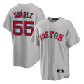 Trusc B.Red Sox #55 Ranger Su¡§¡érez Player Gray Road Home Game Stitched Jerseys