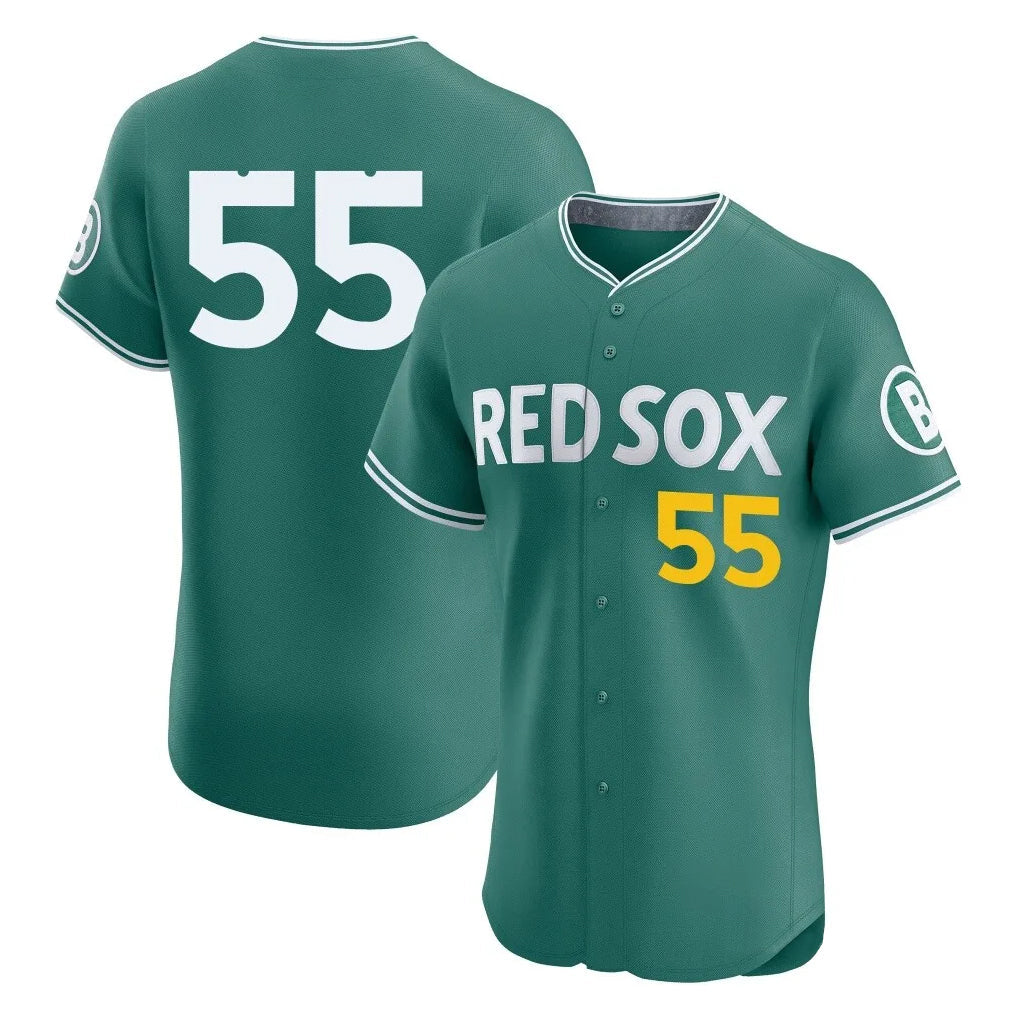 Trusc B.Red Sox #55 Ranger Su¡§¡érez Player Green City Connect Limited Elite Home Game Stitched Jerseys