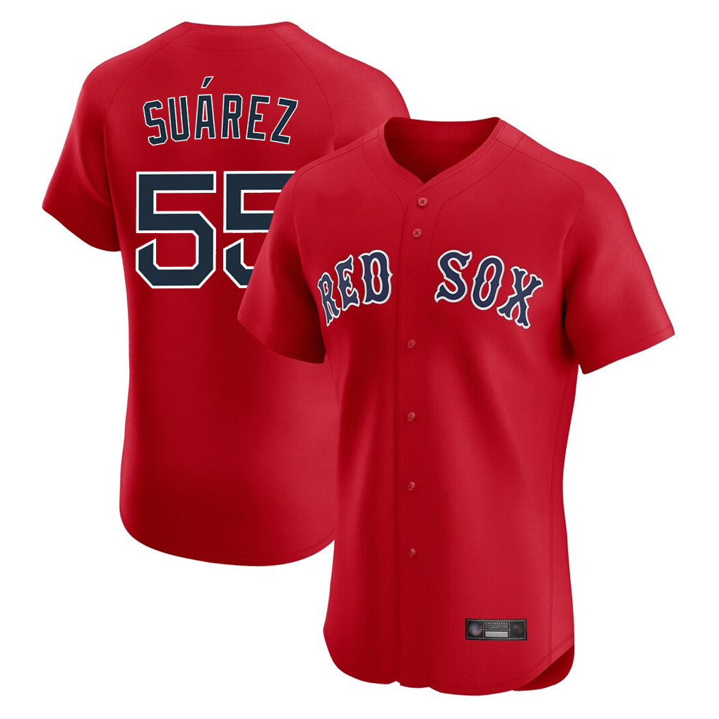 Trusc B.Red Sox #55 Ranger Su¡§¡érez Player Red Limited Elite Home Game Stitched Jerseys