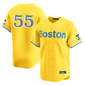Trusc B.Red Sox #55 Ranger Su¡§¡érez Player Yellow Limited Home Game Stitched Jerseys