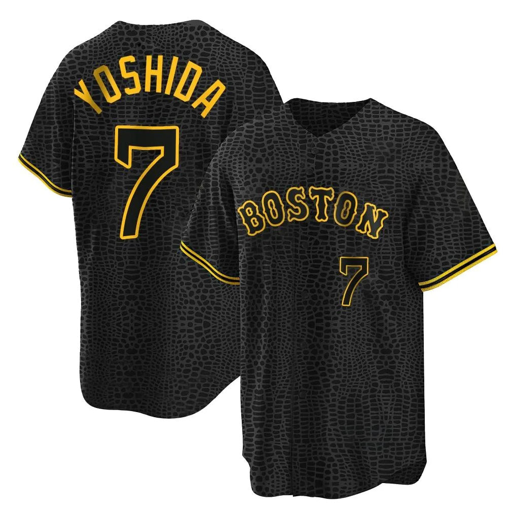 Trusc B.Red Sox #7 Masataka Yoshida Player Black Snake Skin City Home Game Stitched Jerseys