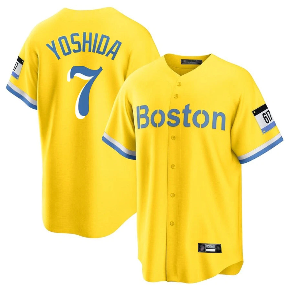 Trusc B.Red Sox #7 Masataka Yoshida Player Yellow Home Game Stitched Jersey