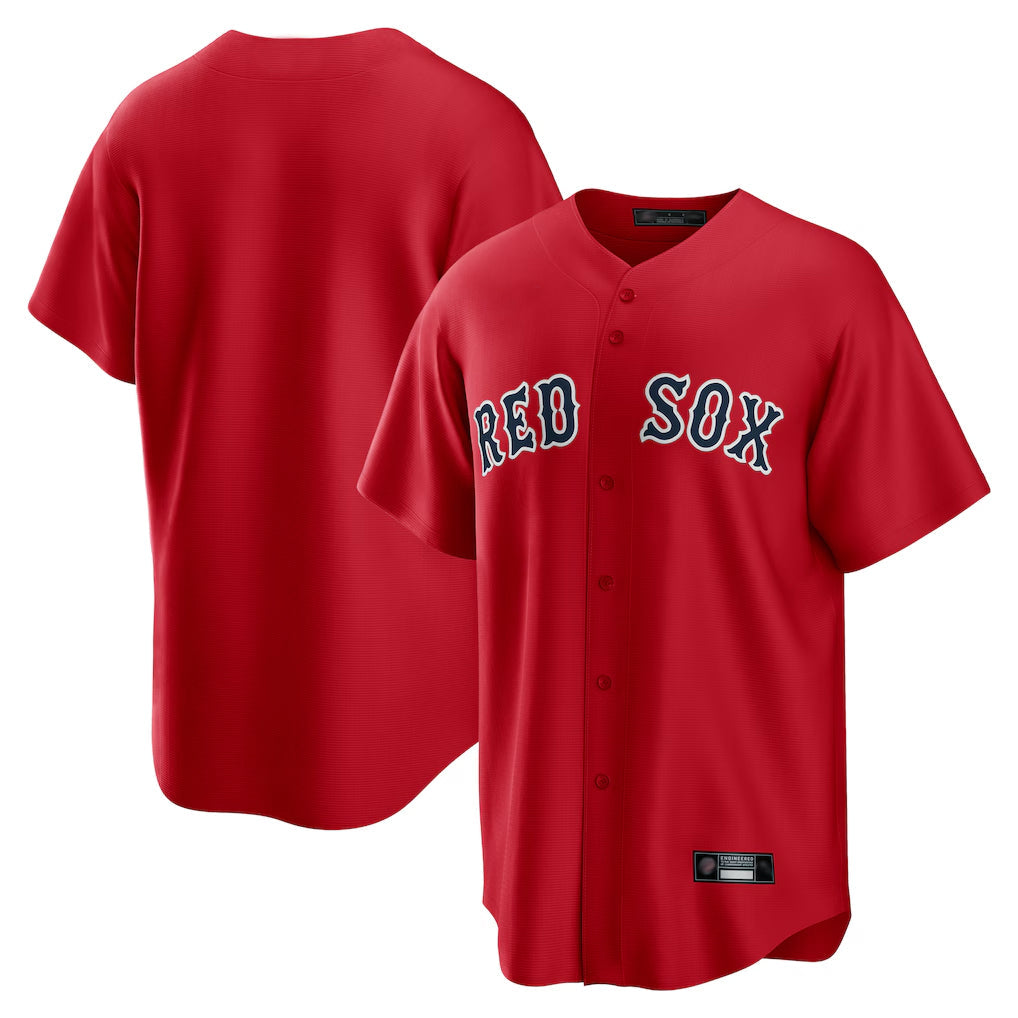 Trusc B.Red Sox Blank Player Red Home Game Stitched Jerseys