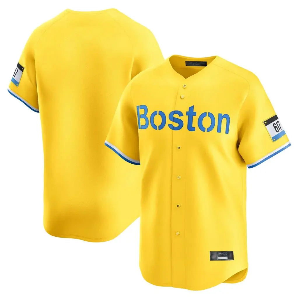 Trusc B.Red Sox Blank Player Yellow Limited Home Game Stitched Jerseys