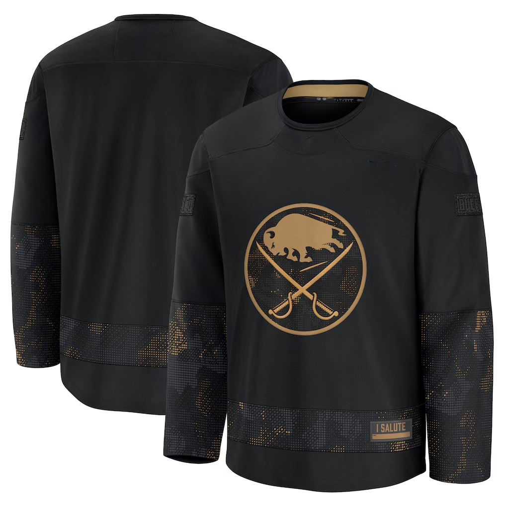 Trusc B.Sabres Black 2024 Military Appreciation Practice Stitched Jerseys
