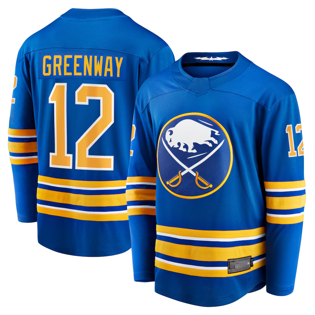 Trusc B.Sabres #12 Jordan Greenway Royal Home Breakaway Stitched Jerseys