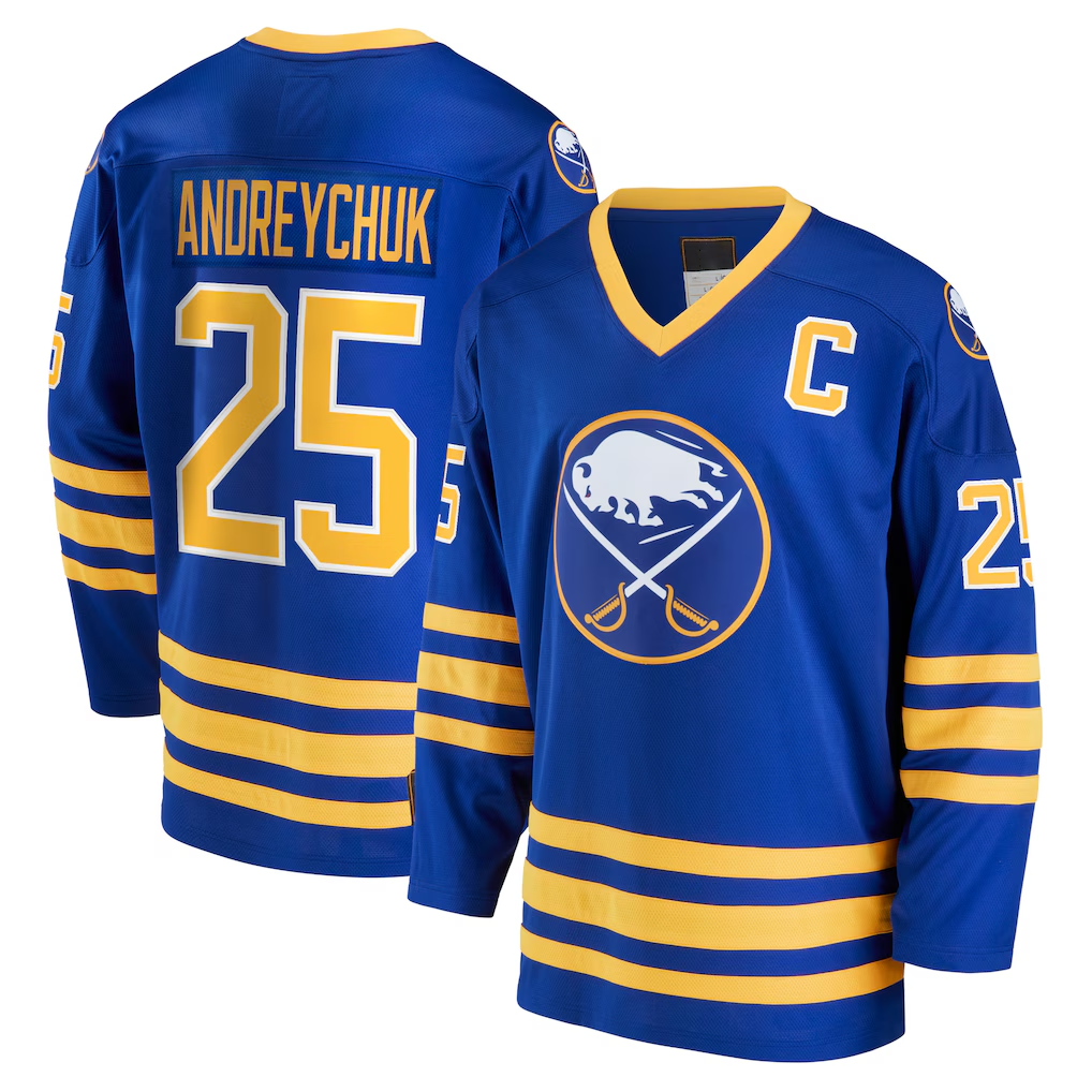 Trusc B.Sabres #25 Dave Andreychuk Royal Breakaway Retired Player Stitched Jerseys