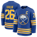 Trusc B.Sabres #26 Rasmus Dahlin Royal Premium with Captain's Patch Stitched Jerseys