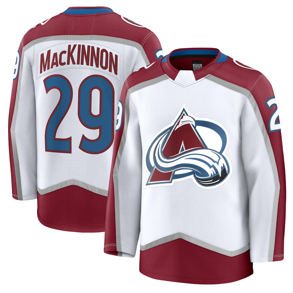 Trusc C.Avalanche #29 Nathan MacKinnon White Away Premium Jerseys