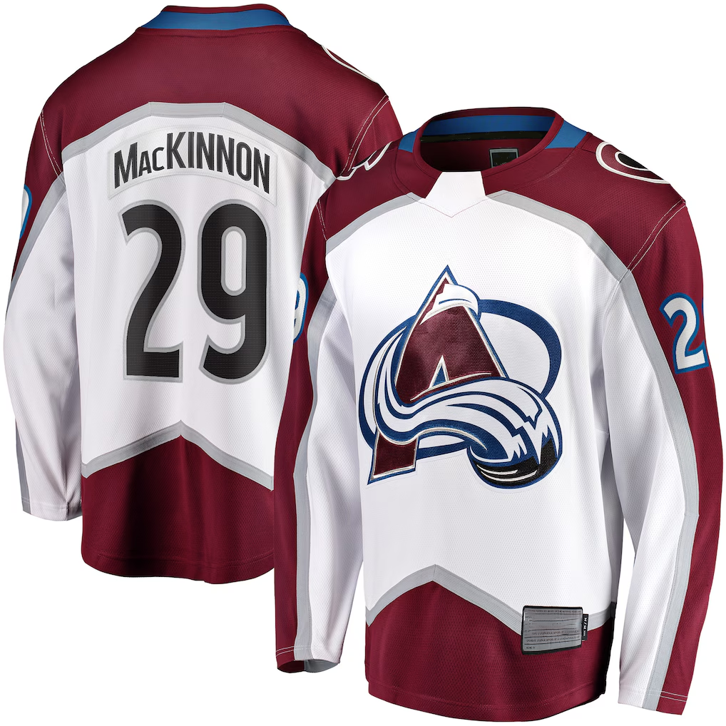 Trusc C.Avalanche #29 Nathan MacKinnon White Breakaway Jerseys