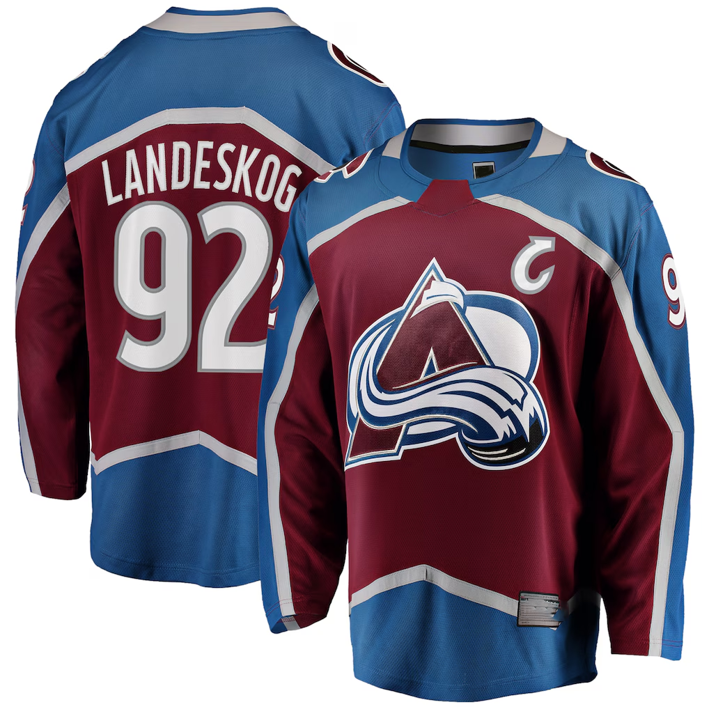 Trusc C.Avalanche #92 Gabriel Landeskog Burgundy Captain Patch Home Breakaway Jerseys