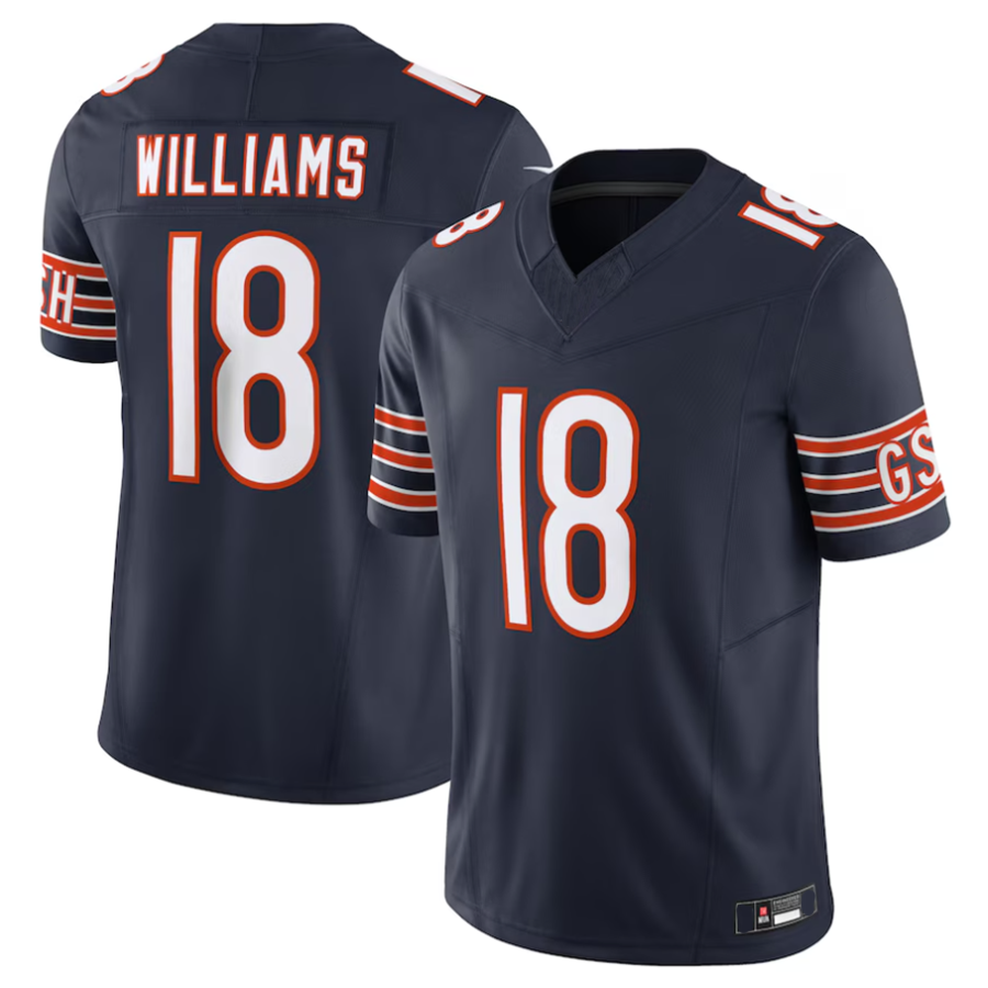 Trusc C.Bears #18 Caleb Williams Navy Vapor F.U.S.E. Limited Jersey Player Stitched Jerseys