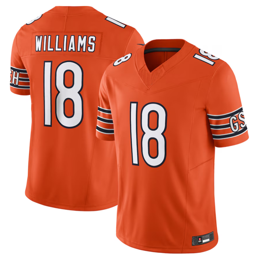 Trusc C.Bears #18 Caleb Williams Orange Vapor F.U.S.E. Limited Jersey Player Stitched Jerseys