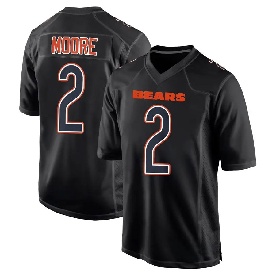 Trusc C.Bears #2 D.J. Moore Player Black Carbon Fashion Stitched Jerseys