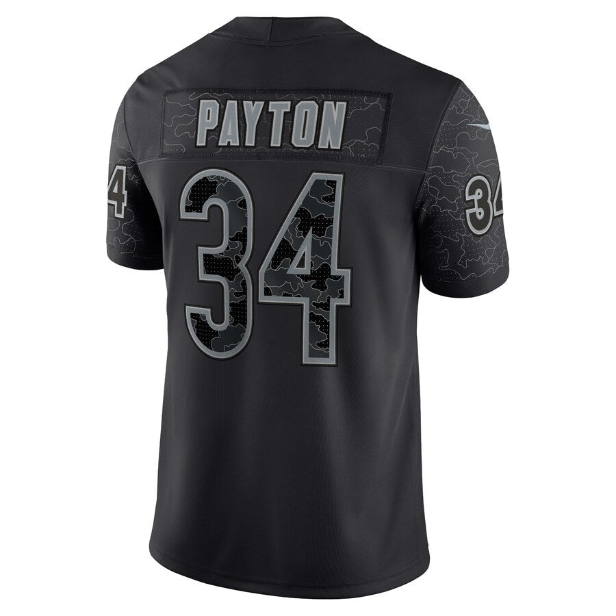 Trusc C.Bears #34 Walter Payton Player Black RFLCTV Limited Game Stitched Jerseys